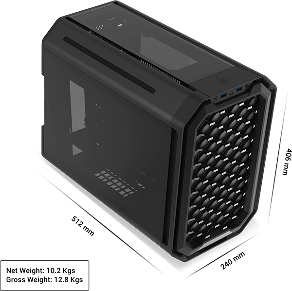 Dark Cube Best Gaming PC M-ATX case with Mesh Front - Antec